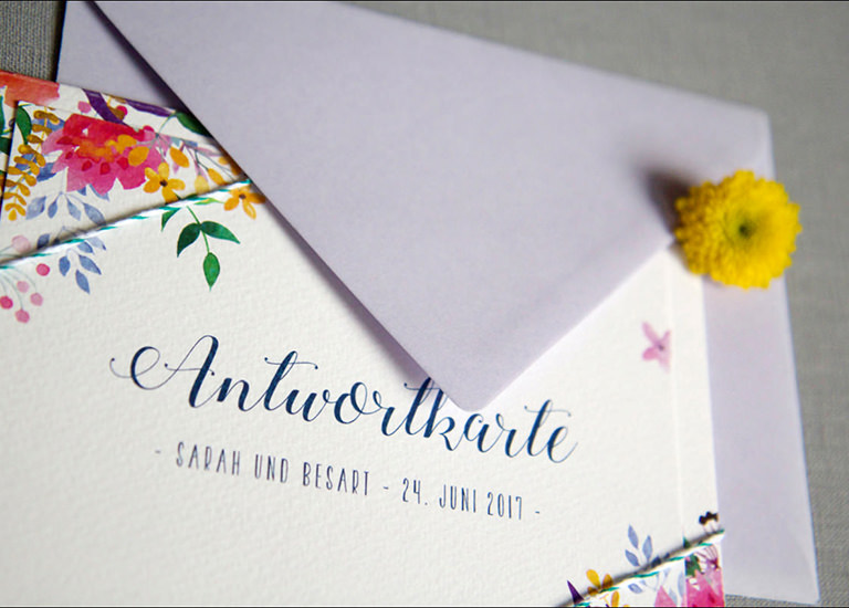 Individuelle Hochzeits-Papeterie Hannover | Save the date Einladungskarte Antwortkarte Menükarte