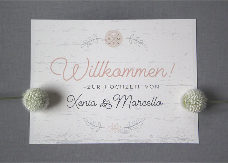Individuelle Hochzeits-Papeterie Hannover | Save the date Einladungskarte Antwortkarte Tischdeko Namensschild Willkommensschild