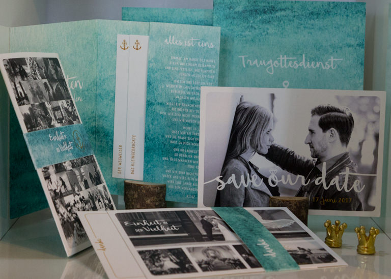 Individuelle Hochzeits-Papeterie Hannover | Save the date Einladungskarte Tischdeko Gästebuch