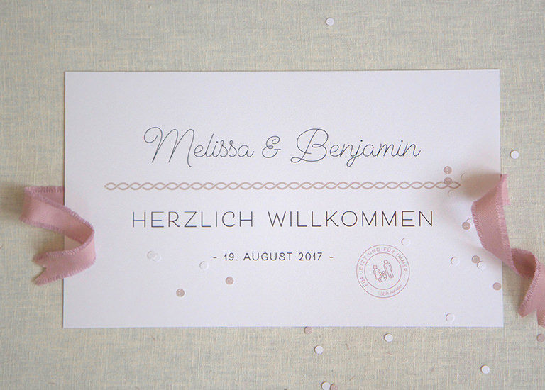 Individuelle Hochzeits-Papeterie Hannover | Save the date Einladungskarte Antwortkarte Willkommensschild