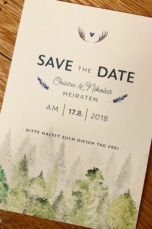Individuelle Hochzeits-Papeterie Hannover | Save the date Einaldungskarte